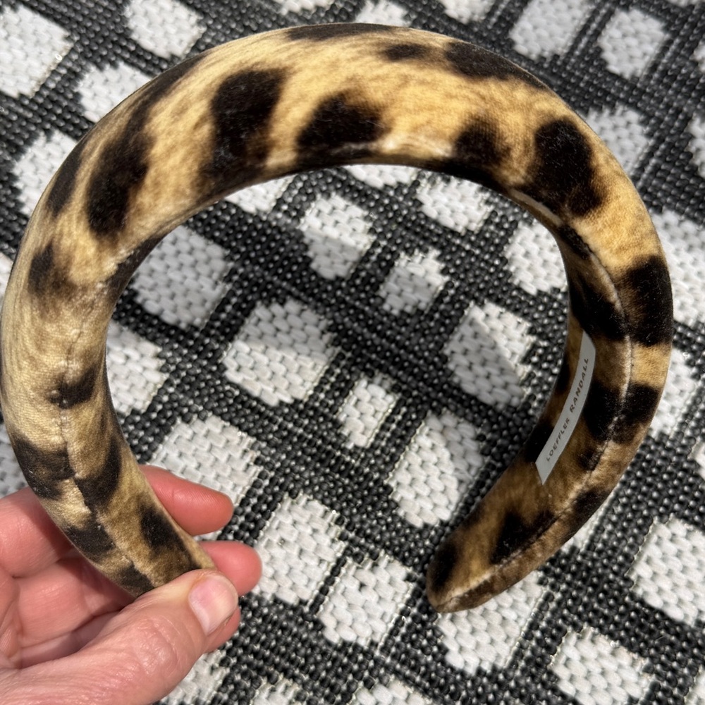 Loeffler Randall Leopard Velvet Padded Headband NWOT